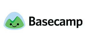 The basecamp logo has a smiling face on it.