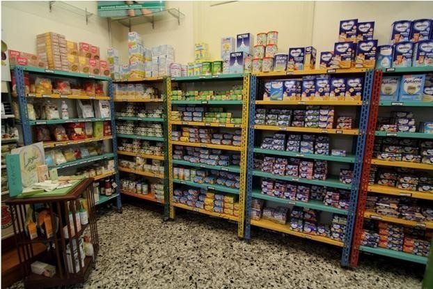 reparto di prodotti per l'infanzia