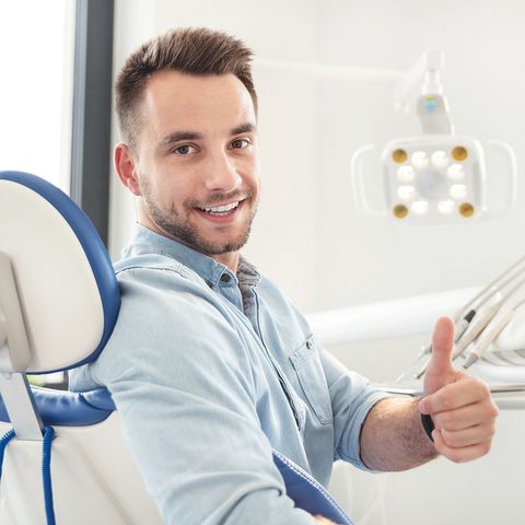 Man with Beautiful Teeth Giving a Thumbs Up — Hickory, NC — McDonald Family Dentistry