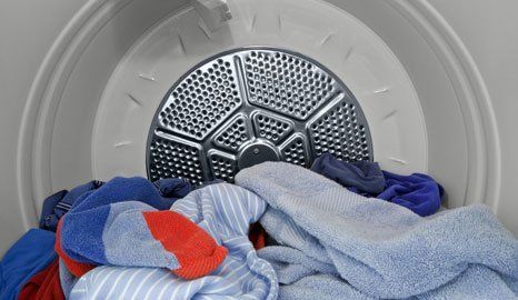 clothes in machine