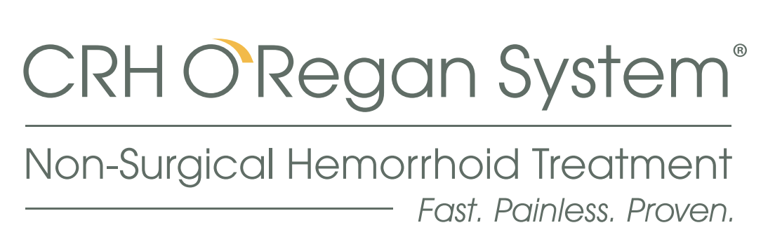 A logo for crh regan system non-surgical hemorrhoid treatment