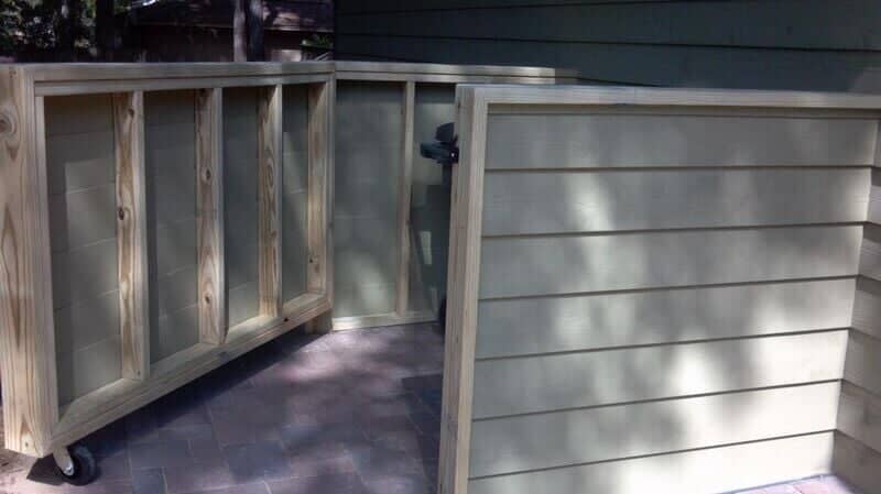 Wooden trash can corral - Home Inspections in Tallahassee, FL