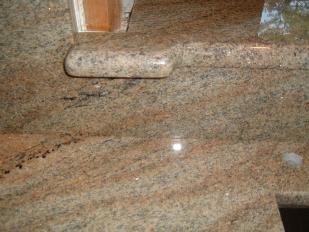 Custom granite countertop edge detail installation