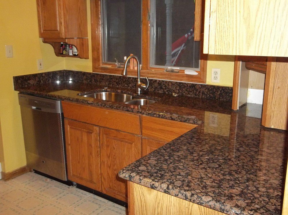 Baltic brown granite kitchen countertop installation