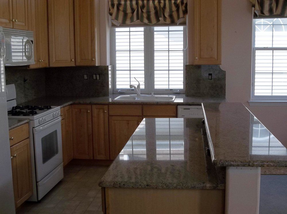Granite kitchen island countertop installation