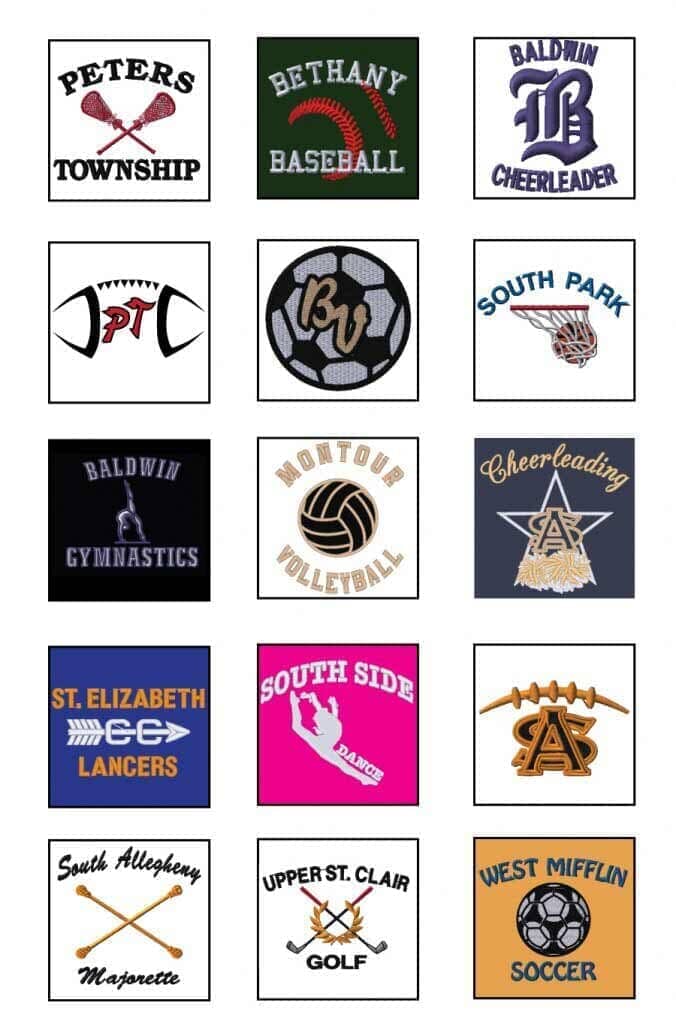 embroidery logos sample — Custom Apparel Pittsburgh, PA