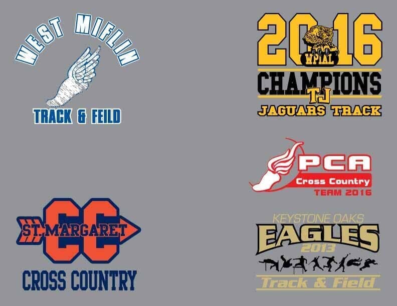 track and field logo designs — Custom Apparel Pittsburgh, PA