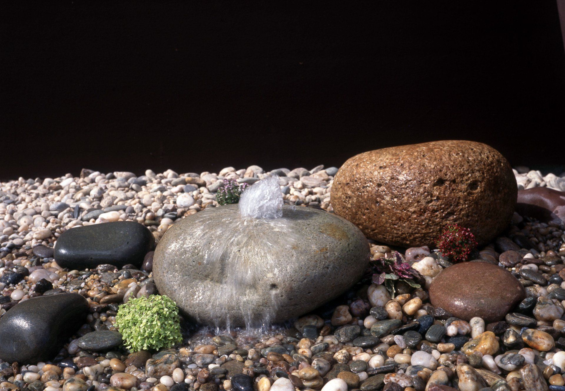 Drilled Cobble water feature