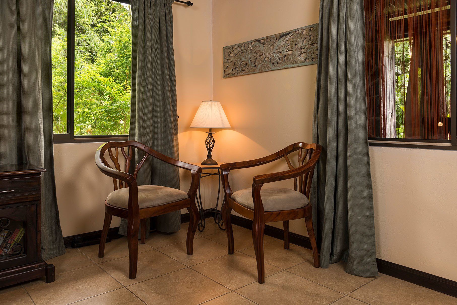 reading corner with two chairs