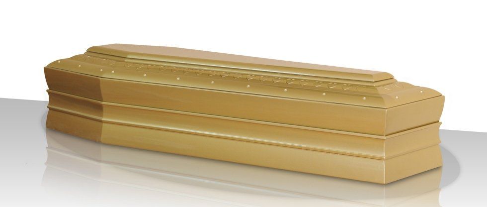 cofano funebre in legno chiaro