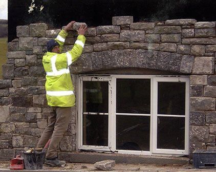 Building a stone wall