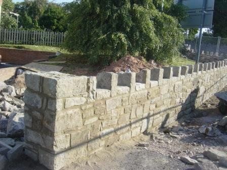 Garden fence made of stone