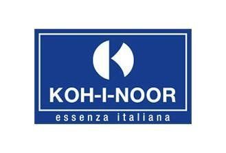 Logo KOH-I-NOOR blu con icona bianca e testo “essenza italiana”.