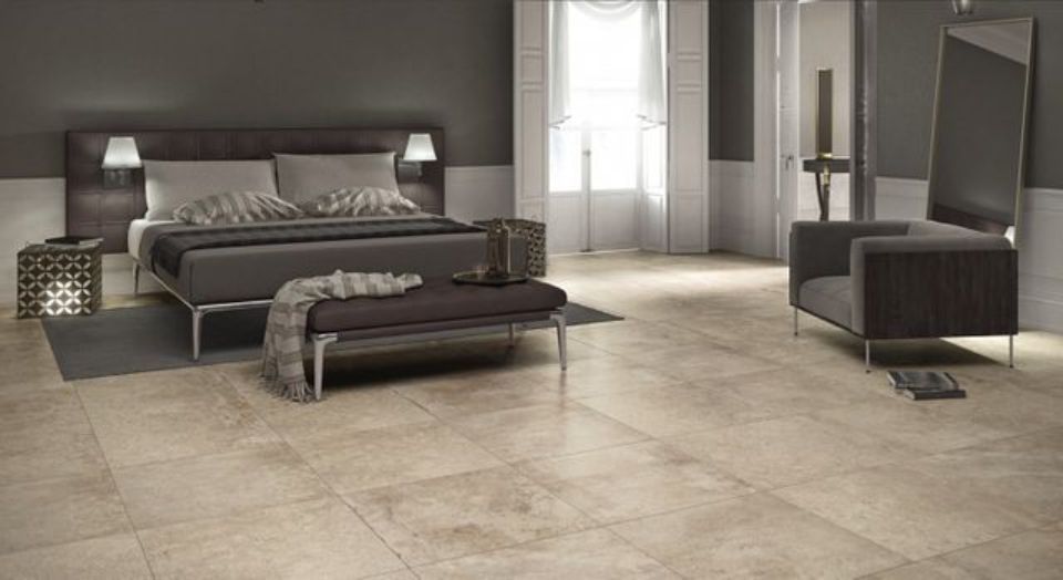 esempio arredo zona notte con pavimento in ceramica
