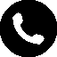 Telephone icon. Black phone receiver in a black circle.