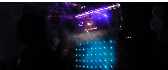 To hire DJ and disco services in Bury St Edmunds call Mr G's Disco Laser disco stage