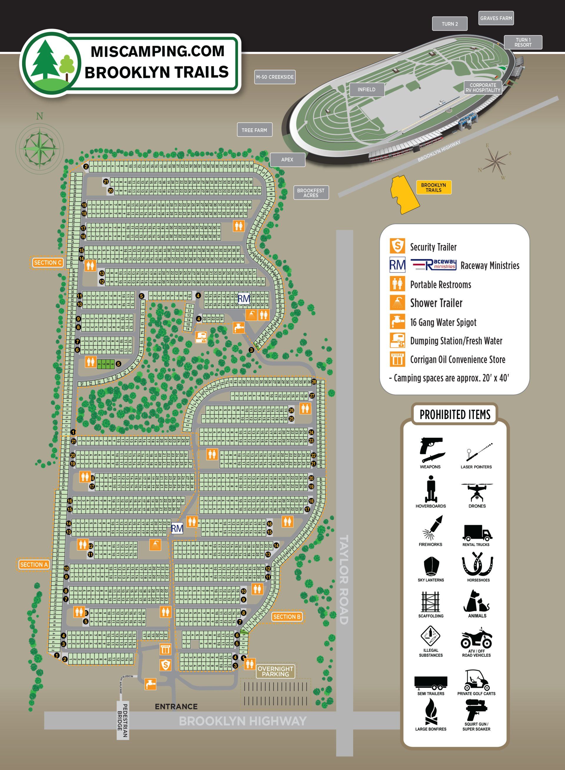 Click to download PDF Brooklyn Trails Map - Michigan International Speedway