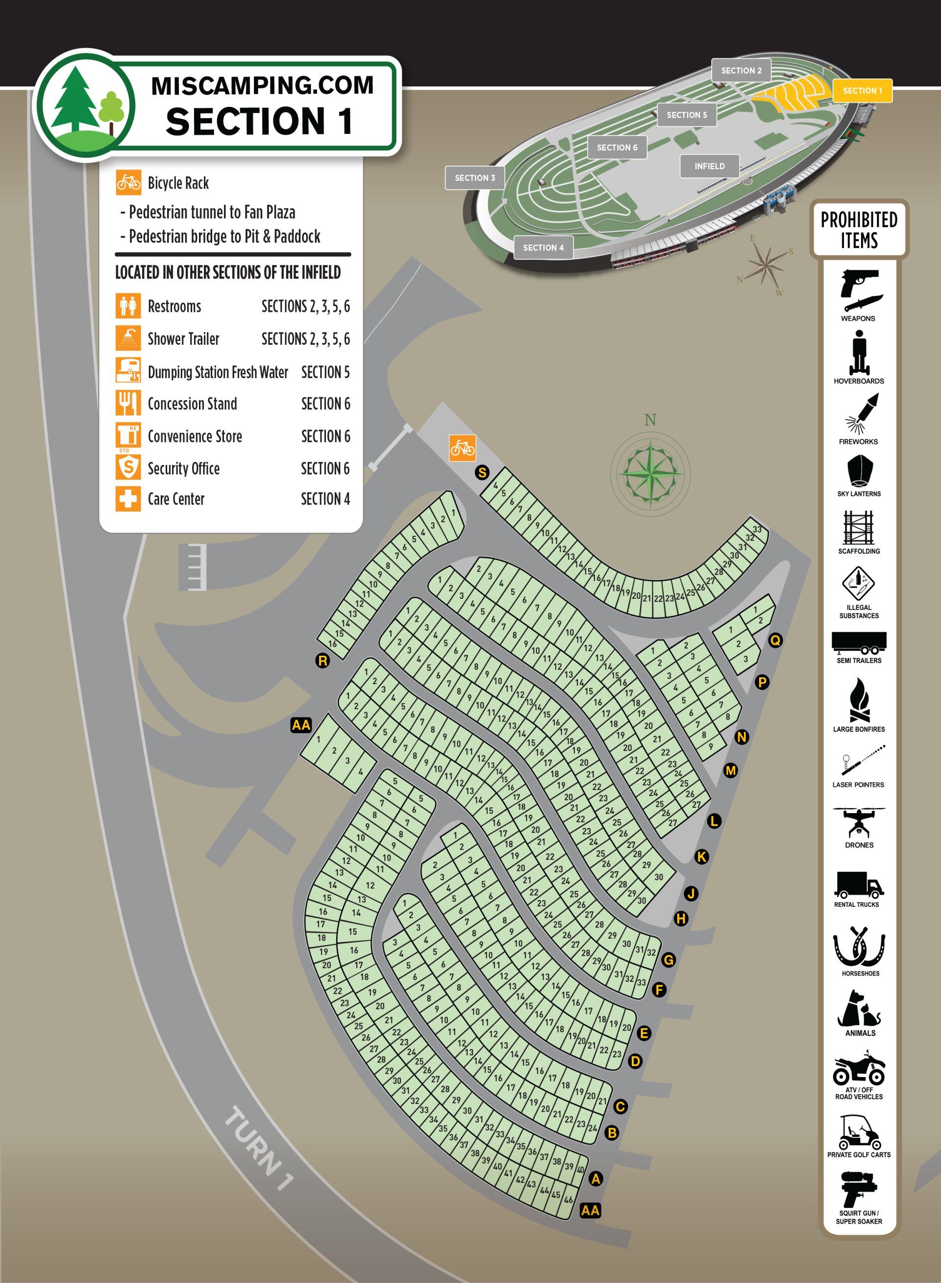 Infield Map - Michigan International Speedway