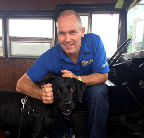 Andy Winnie, President of MISCAMPING allows and loves dogs at Turn 2 Retreat.