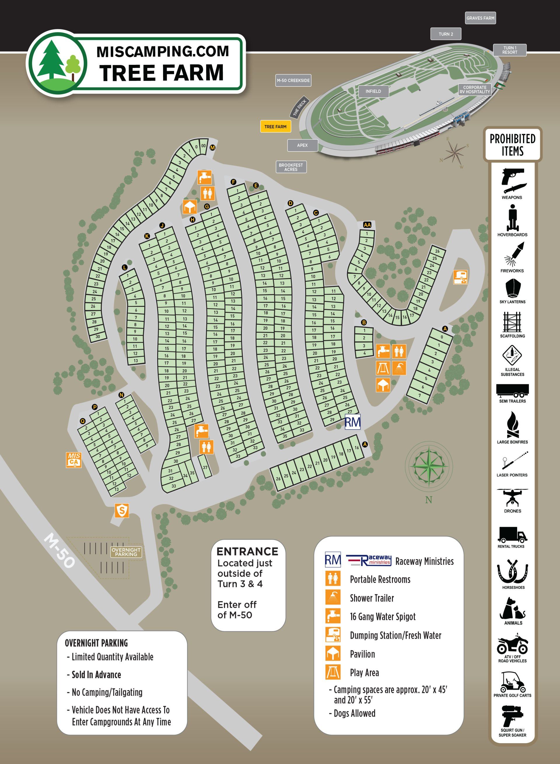 Click to download PDF TreeFarm Map - Michigan International Speedway