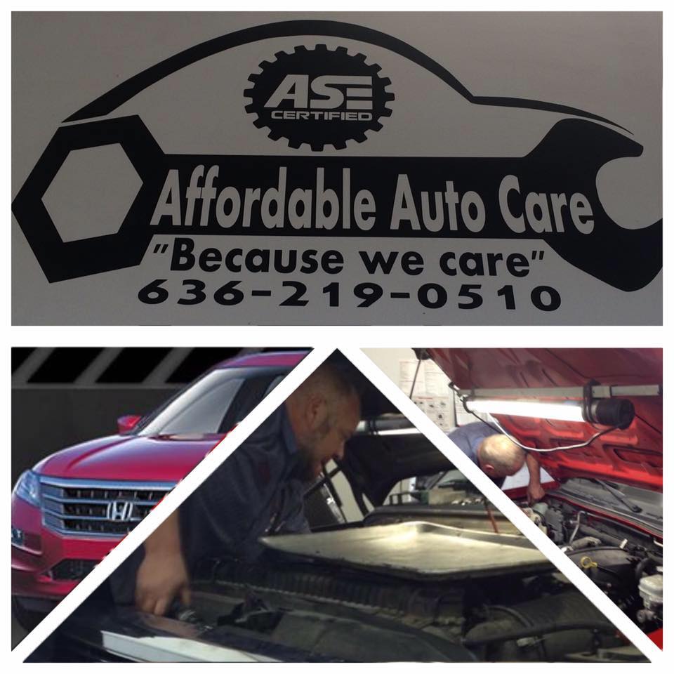 An ad for affordable auto care shows a man working on a car