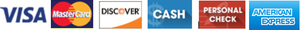 A blurred image of visa mastercard discover cash and personal check