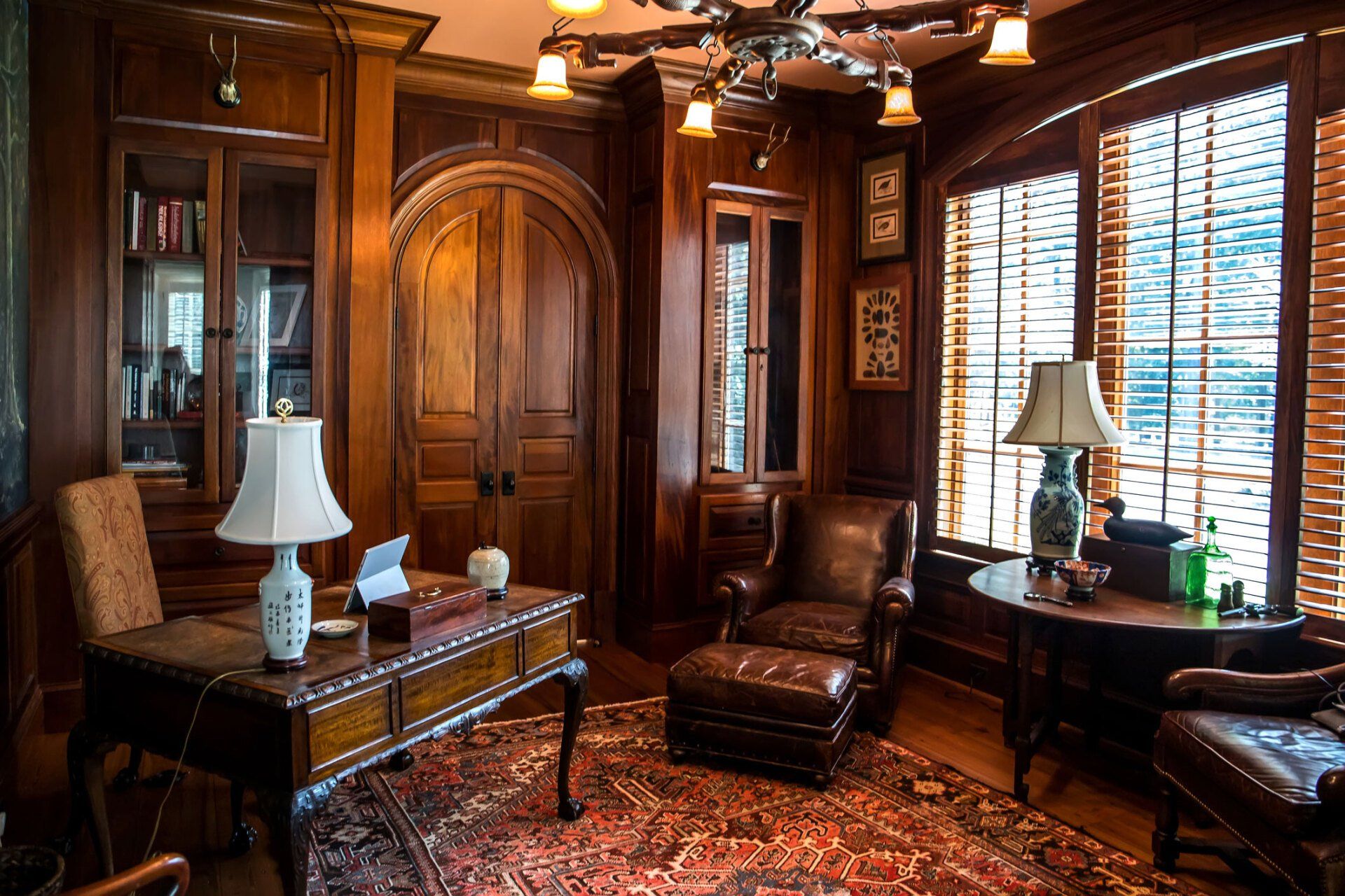 Dark Stained Wood Stained Office — Chittenango, NY — J & J Painting and Son