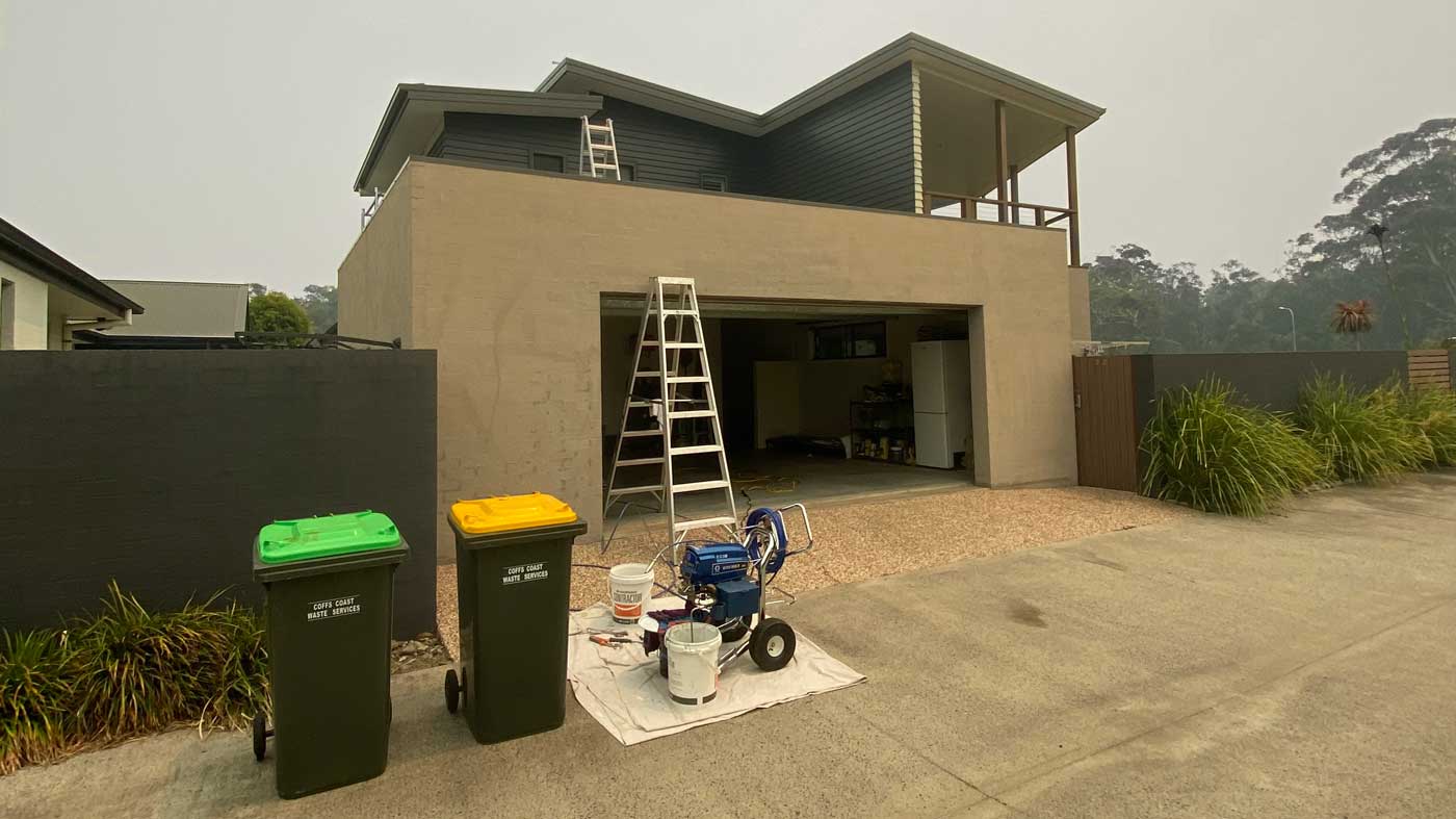painting on a house