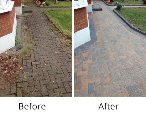 Paving cleaned by All Surface Care paving before and after cleaning
