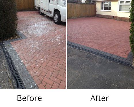 Driveway after cleaning and sealing by All Surface Care Block paved driveway
