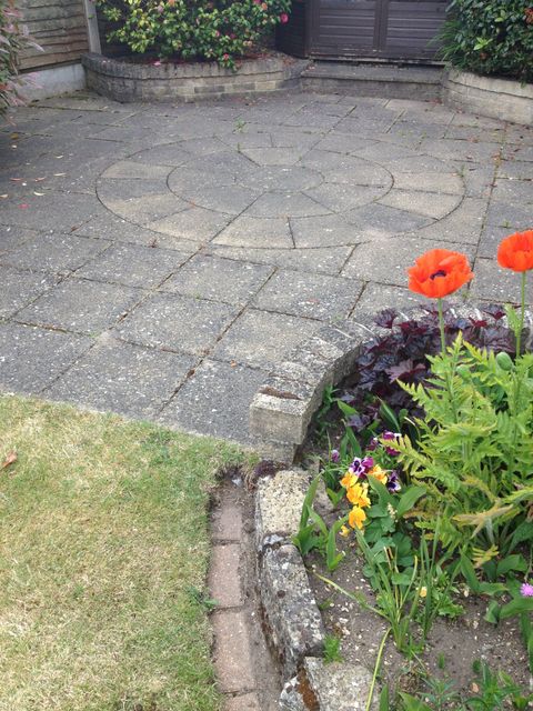 Patio before cleaning in Poole Dorset with All Surface Care