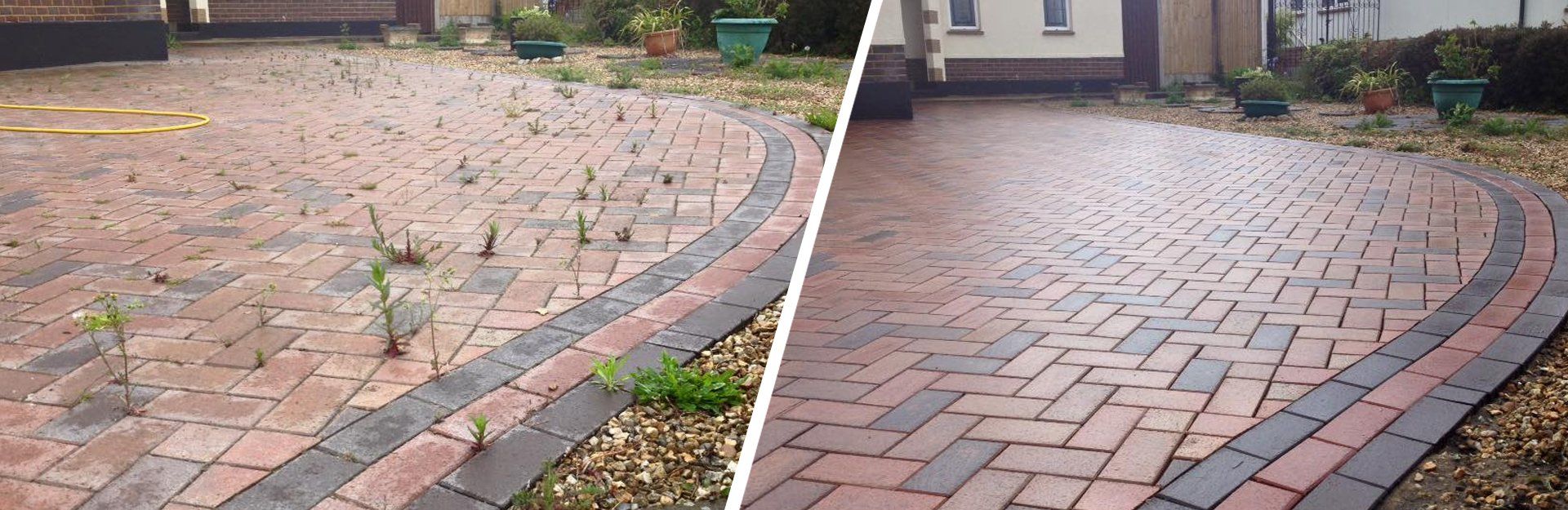 Block paved driveway restored by All Surface Care Block paved driveway cleaned by All Surface Care