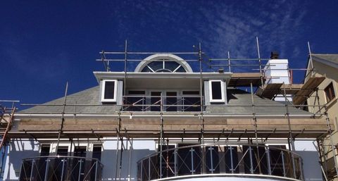 roof with scaffolding