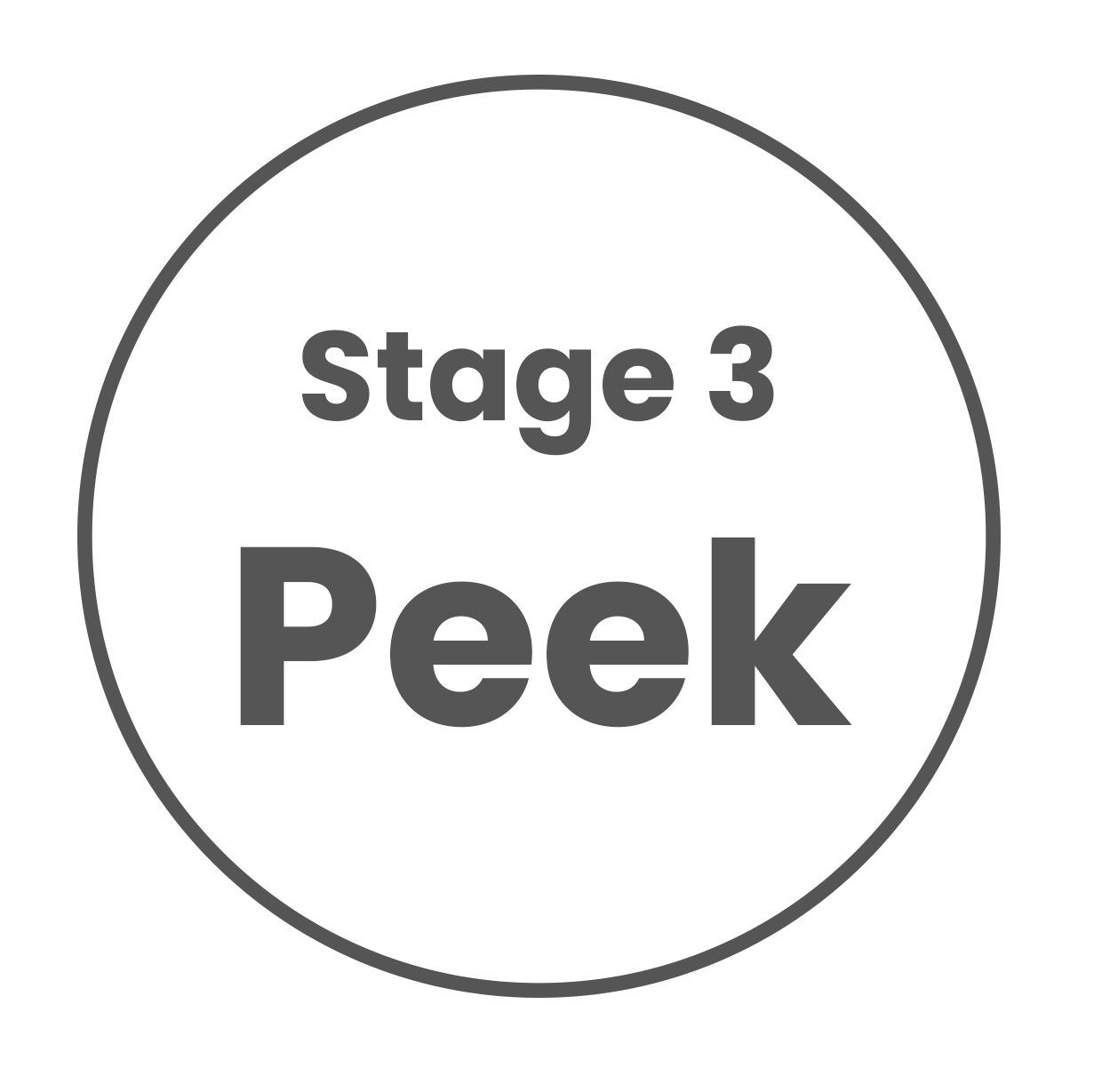 Stage 3 peek is written in a circle on a white background.