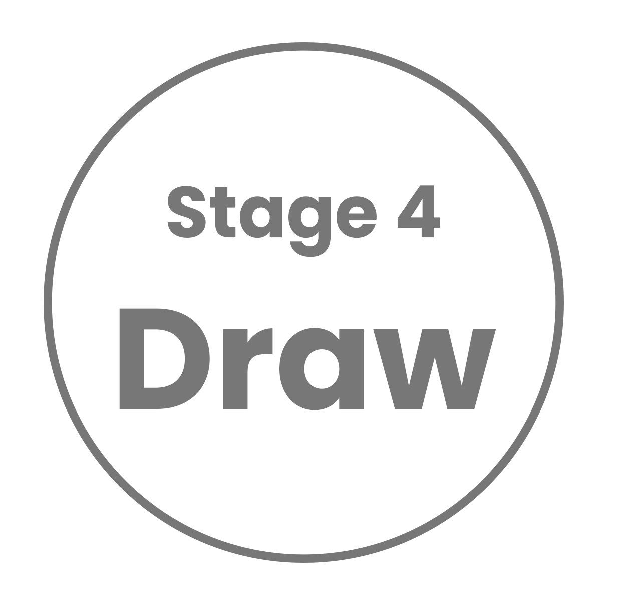 Stage 4 draw is written in a circle on a white background.