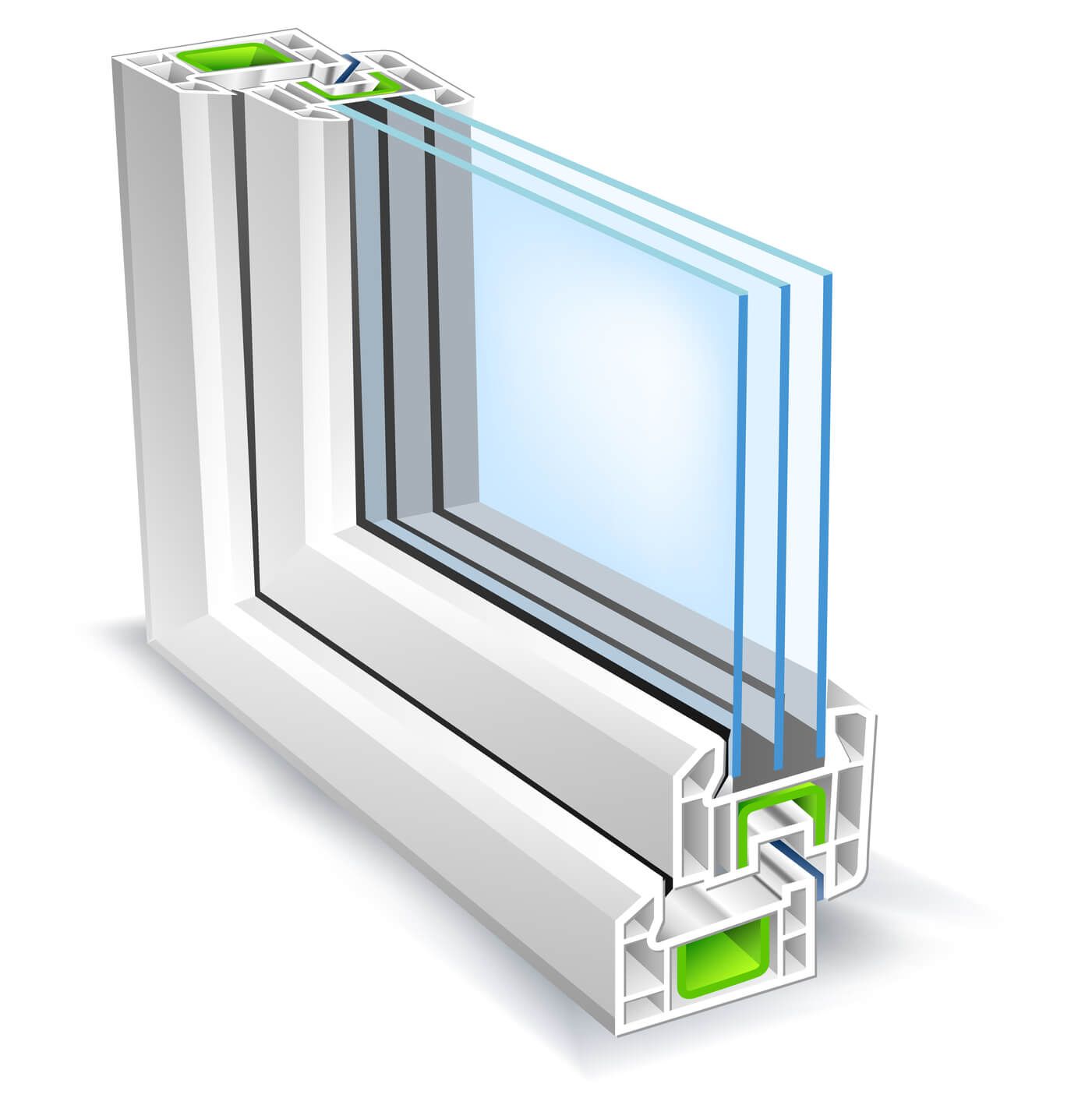 A picture of a window with three layers of glass