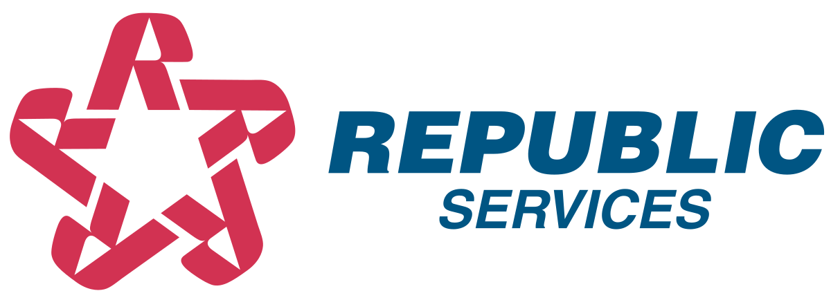 A logo for republic services with a star in the middle.