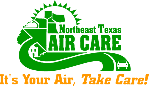 A logo for northeast texas air care that says it 's your air take care