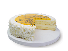Passionfruit & Mango Mousse Cake