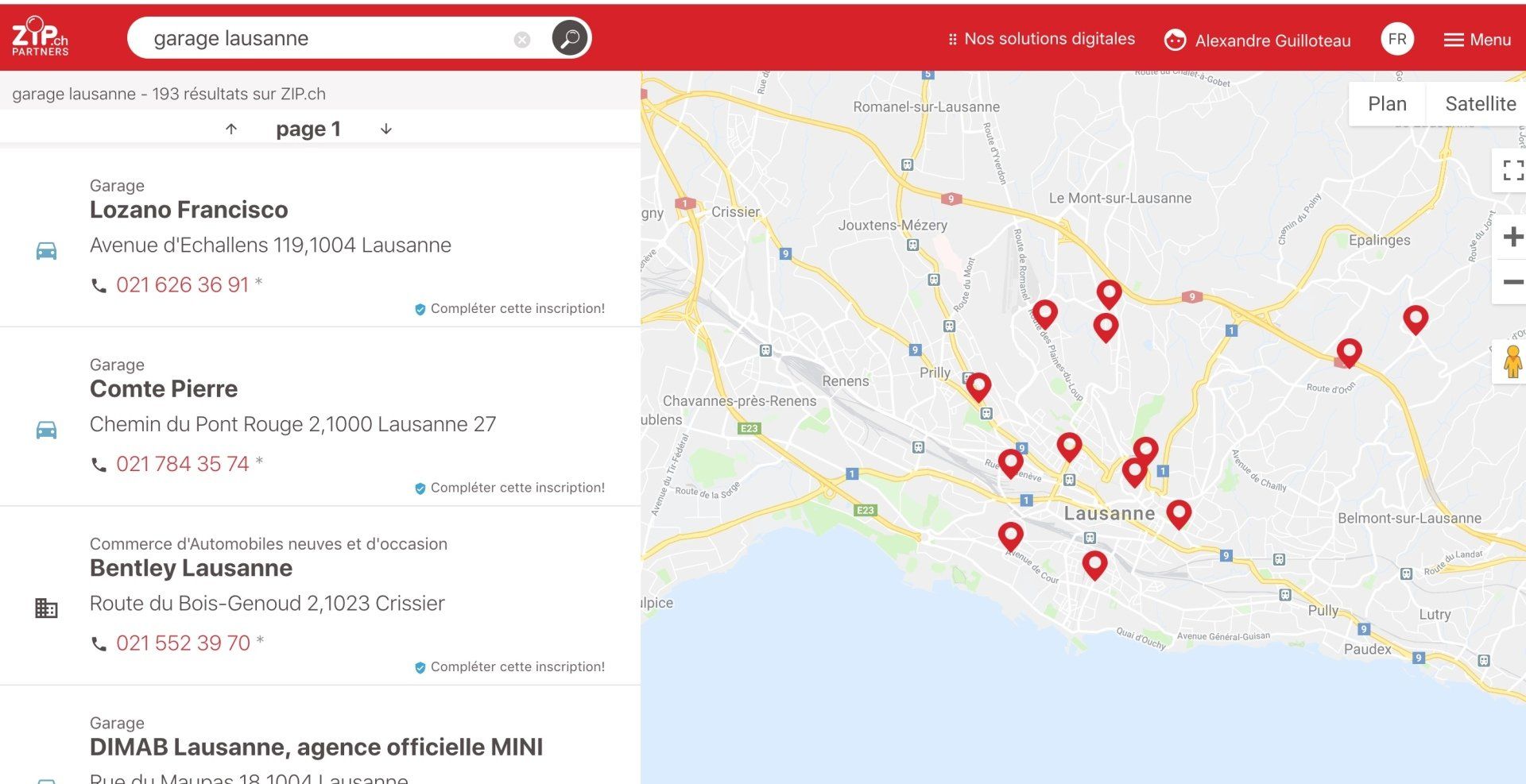 page internet de la page d'accueil de l'annuaire zip