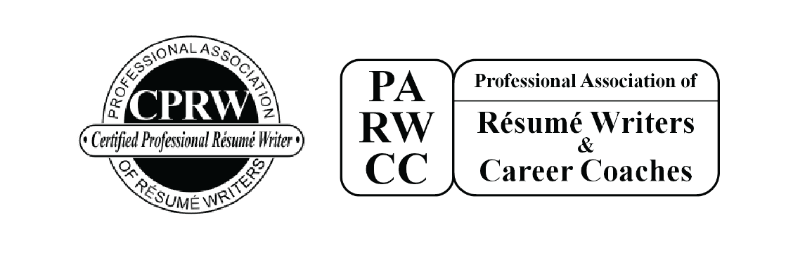 A logo for a professional association of resume writers and career coaches