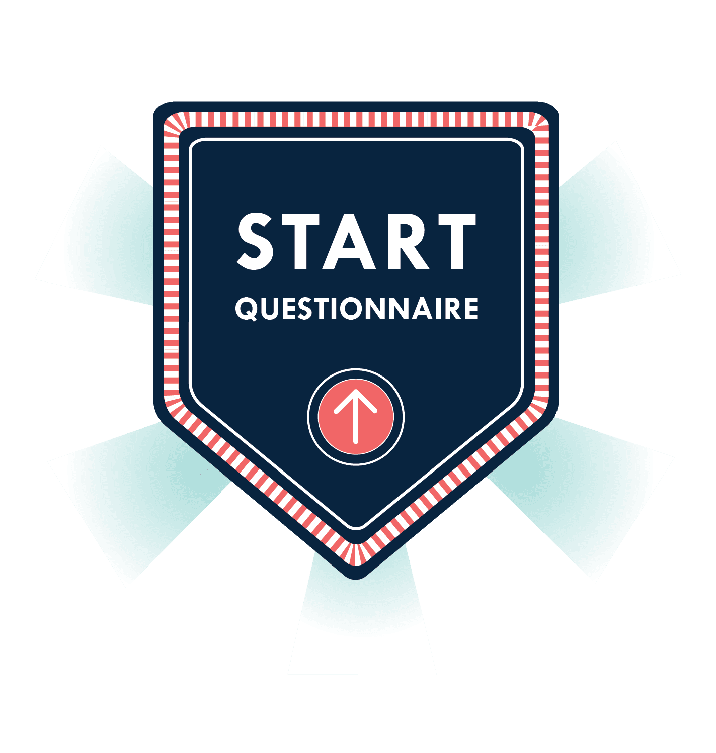 A sign that says start questionaire with an arrow pointing up
