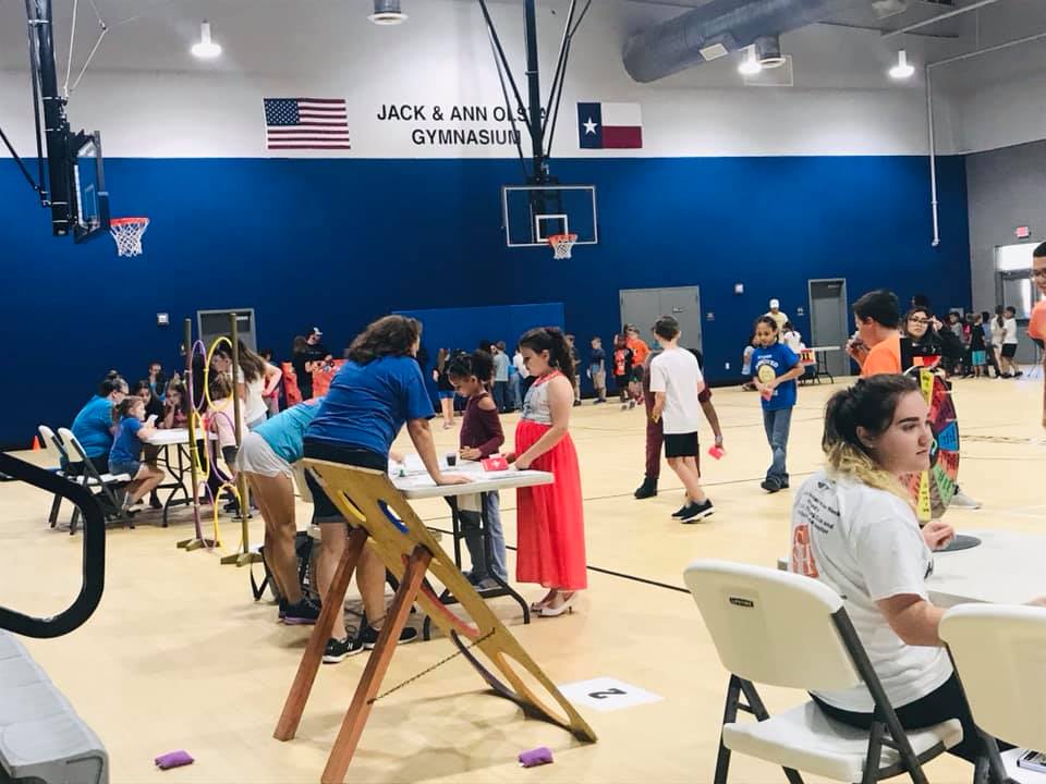 Children in gymnasium at clubhouse