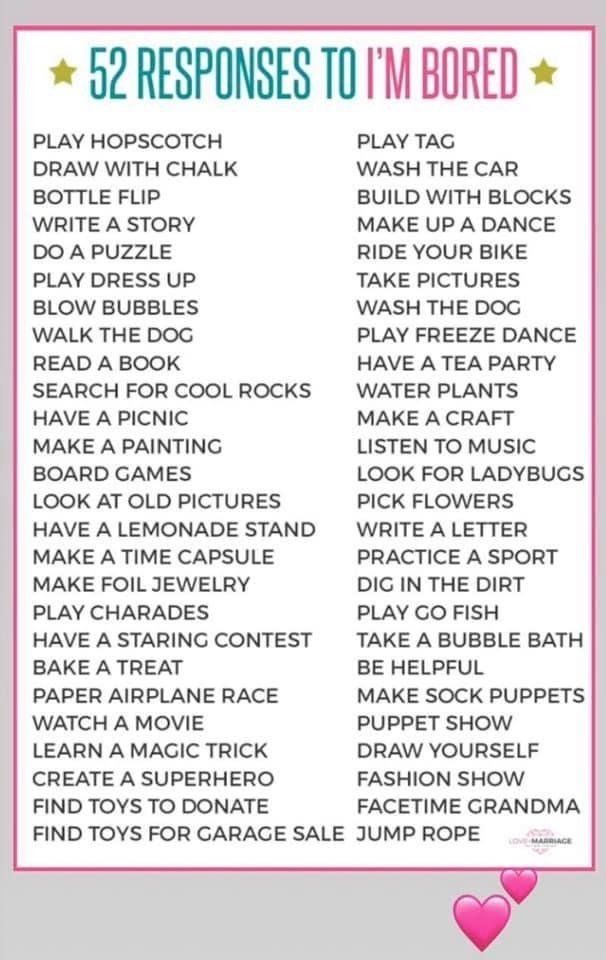 52 Responses to I'm Bored