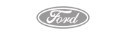 Um logotipo da Ford cinza e branco em um fundo branco.