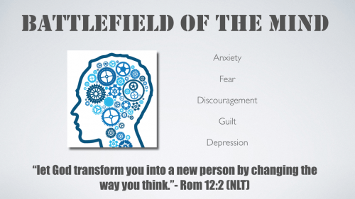 A poster that says battlefield of the mind on it
