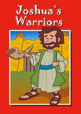 A book called joshua 's warriors has a cartoon of jesus holding a horn