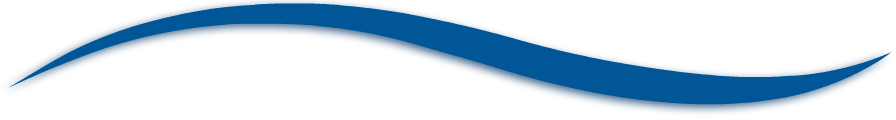 A blue wave on a white background with a shadow.