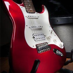 Electric Guitar — Electric Guitar on a Stand in Beaumont, TX Electric Guitar — Electric Guitar on a Stand in Beaumont, TX