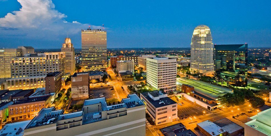 Downtown Winston Salem, NC Skyline